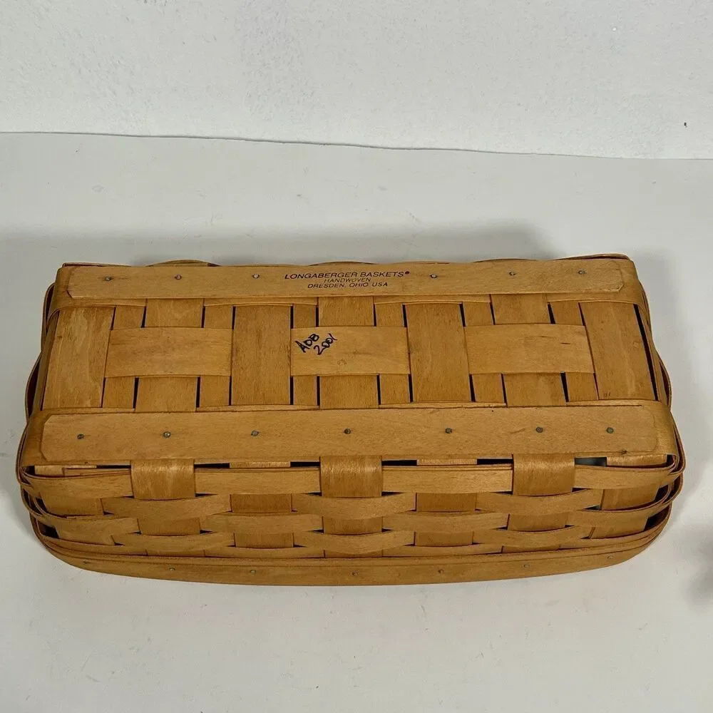 Vintage Longaberger Bread Basket Signed 2001 Country Farmhouse Primitive